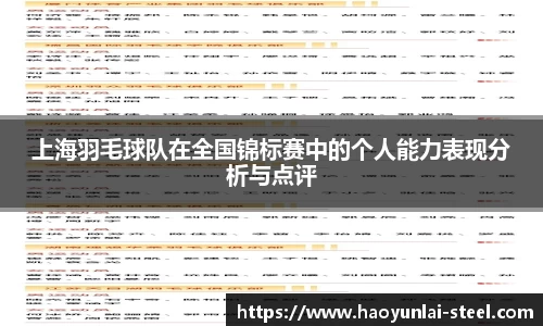 上海羽毛球队在全国锦标赛中的个人能力表现分析与点评